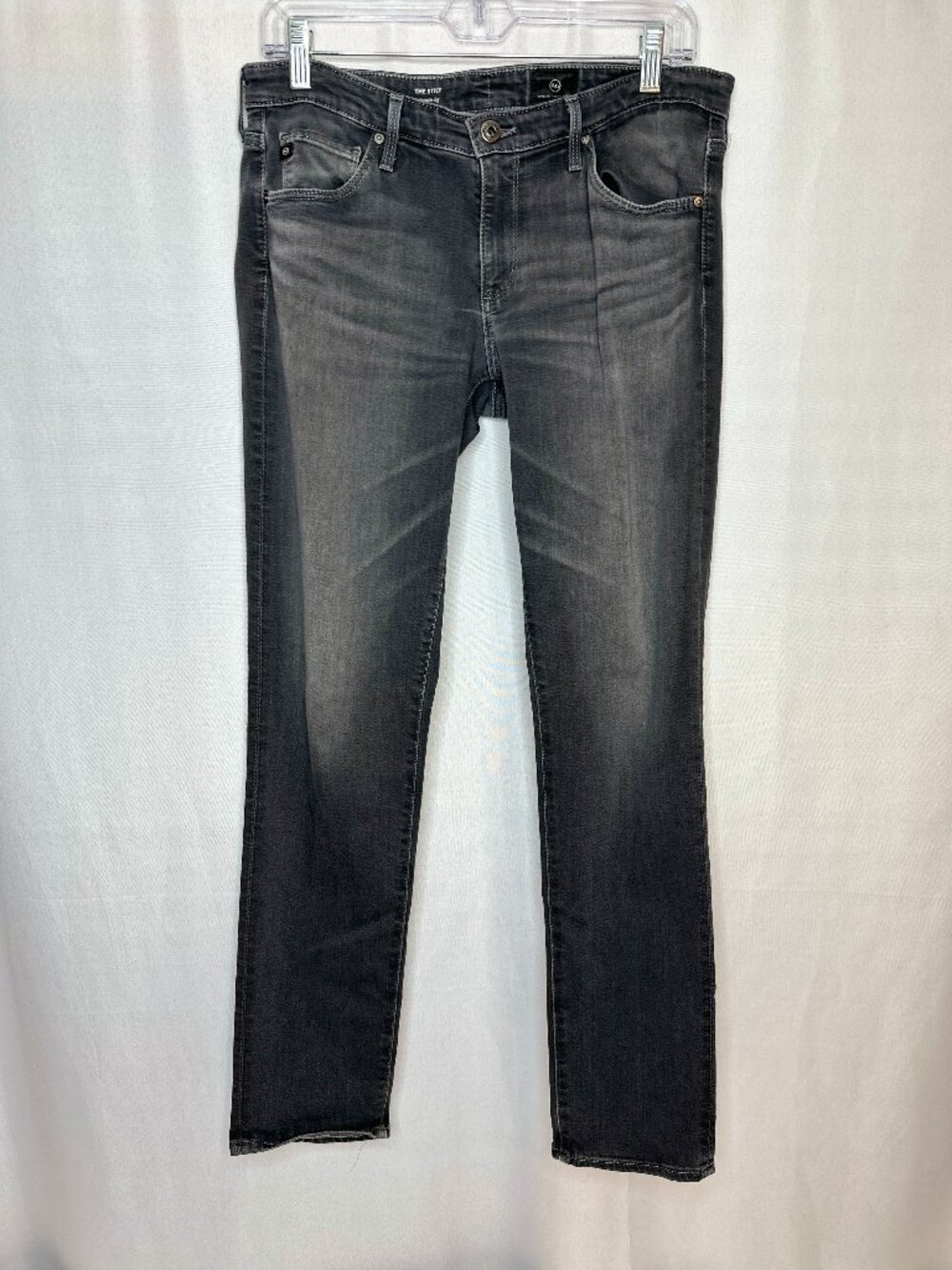 AG Adriano Goldschmied The Stilt Cigarette Leg Black Jeans, Size 29R‎ Minimalist